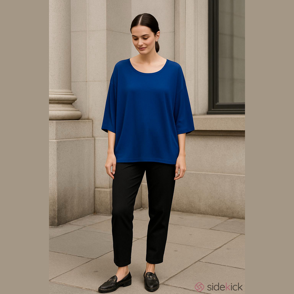 Blue Relaxed Crewneck Women’s Sweater
